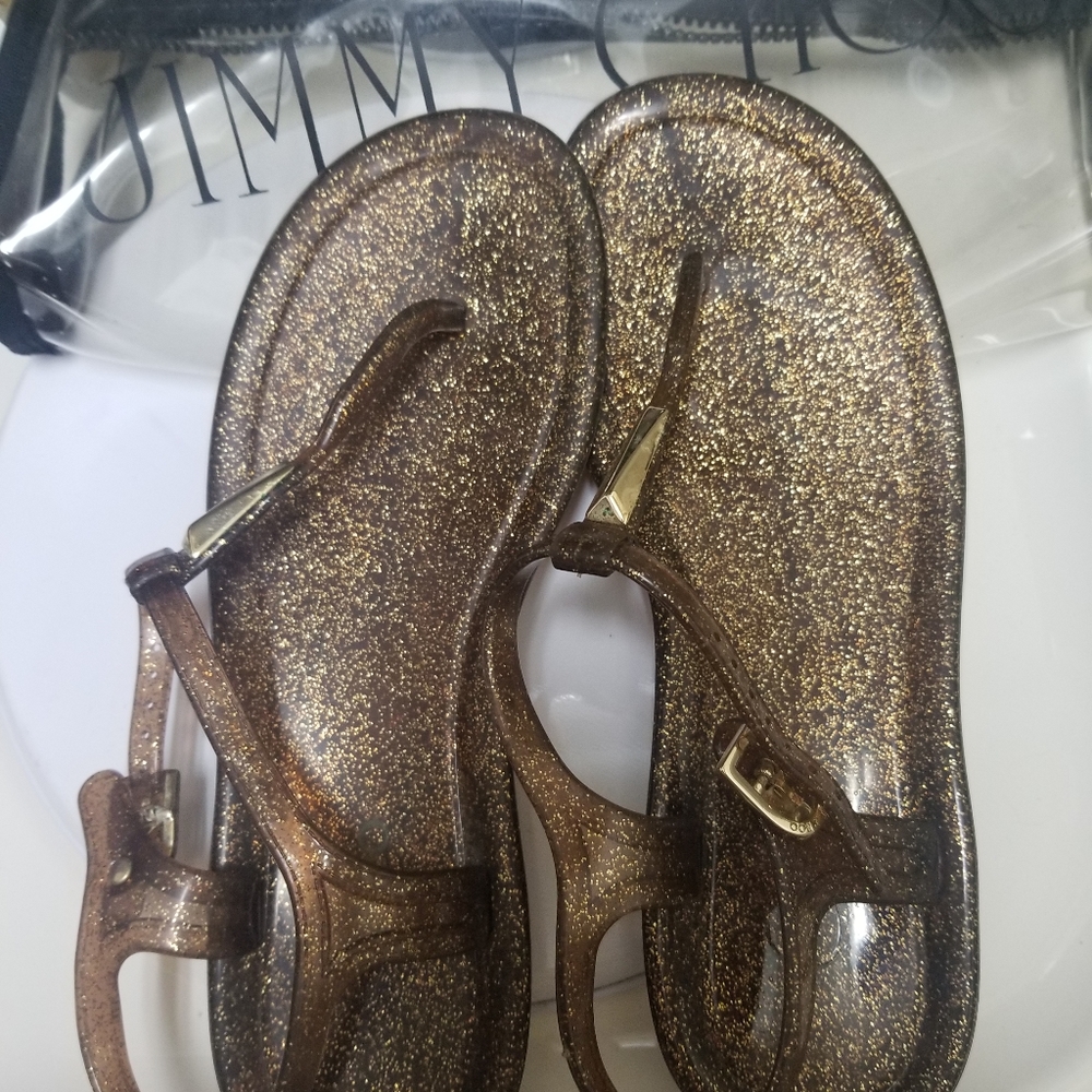 Jimmy Choo jelly sandal bronze